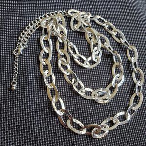 Dazzling silver curb chain necklace